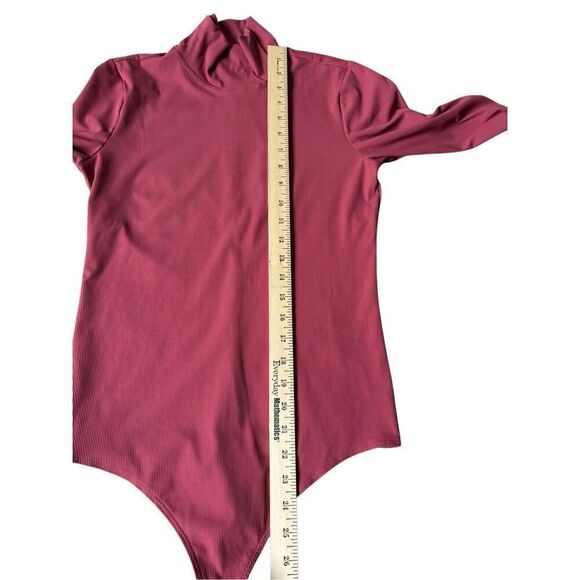 SPANX Suit Yourself Ribbed Long Sleeve Turtleneck Bodysuit size L Coral Red - Picture 5 of 9